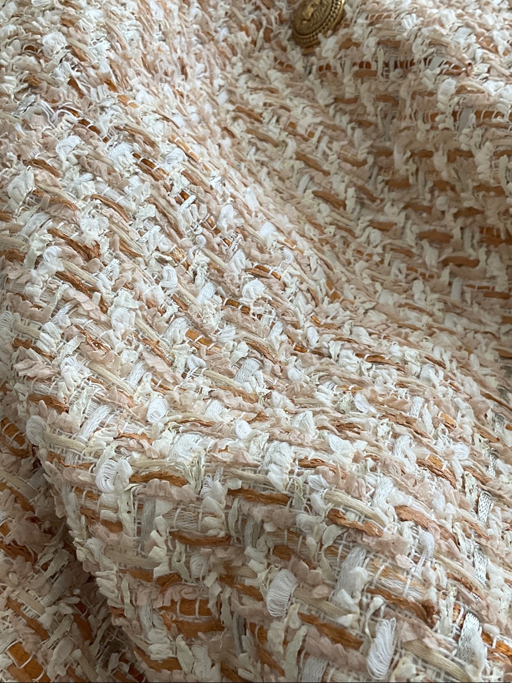 Balmain Beige Tweed Pencil Skirt with Gold Buttons - Picture 10 of 10